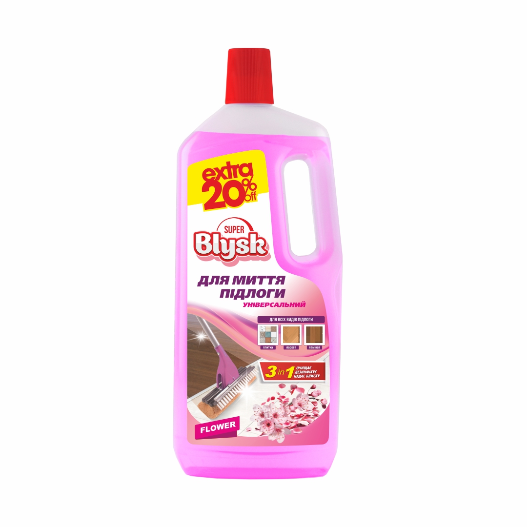 Засіб для миття підлоги Super Blysk Квітковий, 1500мл